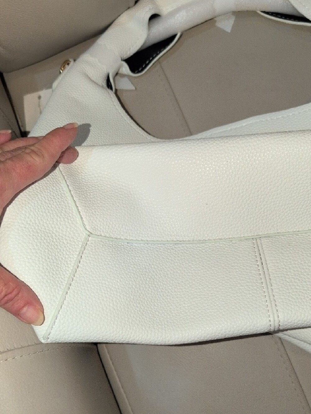 White Vegan "The Sack Bag" with Detachable Strap - NWT - Picture 7 of 16
